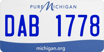 MI license plate DAB1778