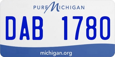 MI license plate DAB1780