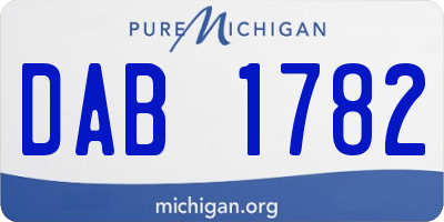 MI license plate DAB1782