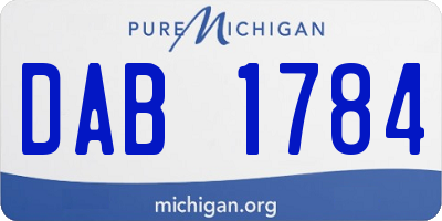MI license plate DAB1784