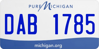 MI license plate DAB1785
