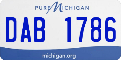 MI license plate DAB1786