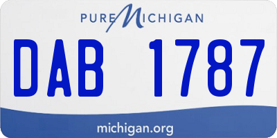 MI license plate DAB1787