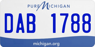 MI license plate DAB1788