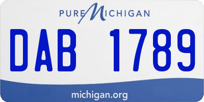 MI license plate DAB1789