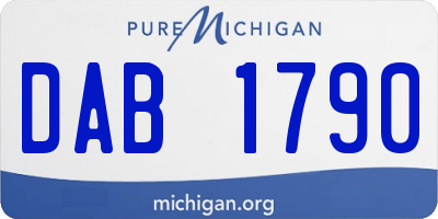 MI license plate DAB1790