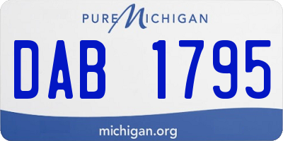 MI license plate DAB1795