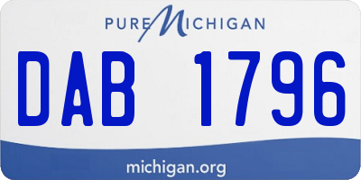 MI license plate DAB1796