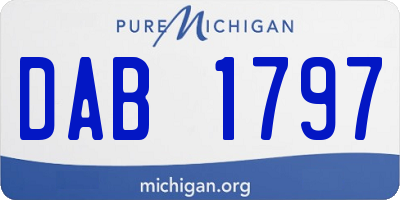 MI license plate DAB1797