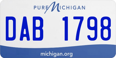 MI license plate DAB1798