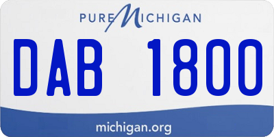 MI license plate DAB1800