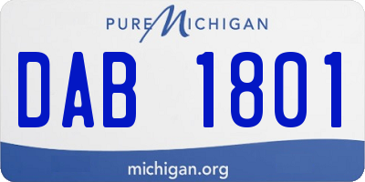 MI license plate DAB1801