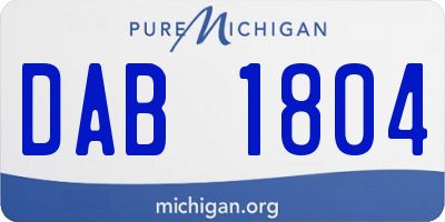 MI license plate DAB1804
