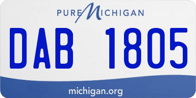 MI license plate DAB1805