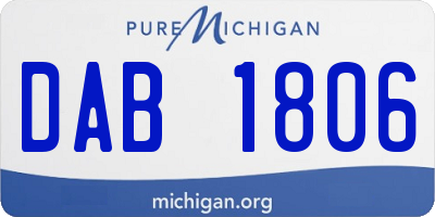 MI license plate DAB1806