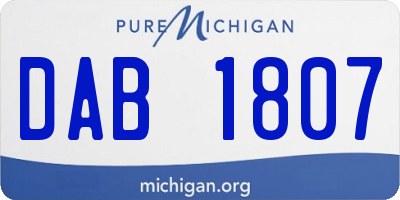 MI license plate DAB1807