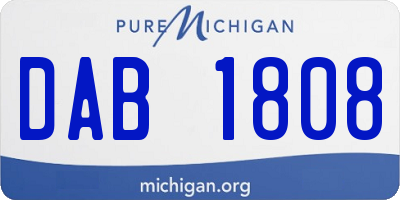 MI license plate DAB1808