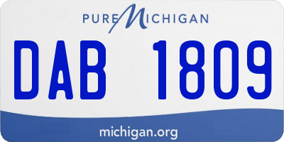 MI license plate DAB1809