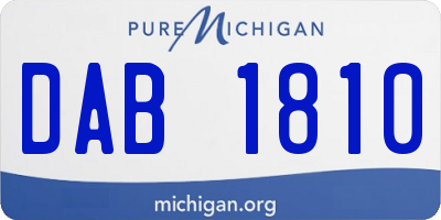 MI license plate DAB1810