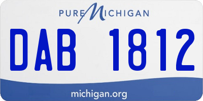 MI license plate DAB1812