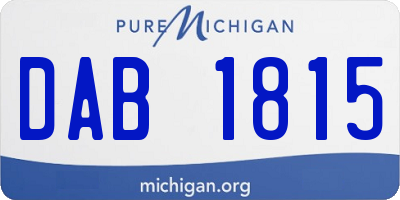 MI license plate DAB1815