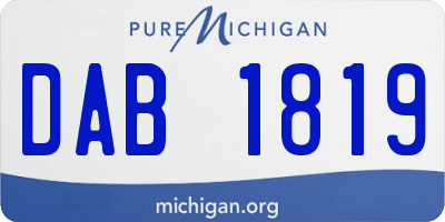 MI license plate DAB1819