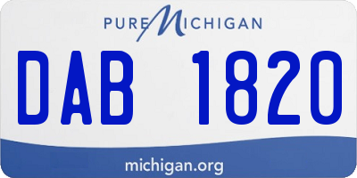 MI license plate DAB1820