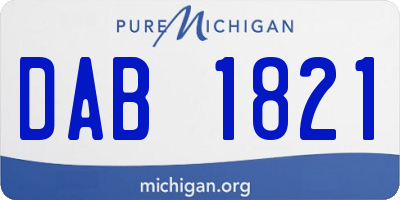 MI license plate DAB1821