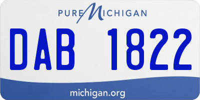 MI license plate DAB1822