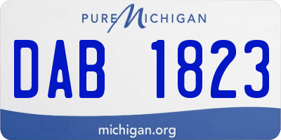 MI license plate DAB1823