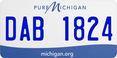 MI license plate DAB1824