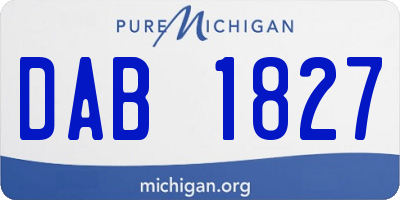 MI license plate DAB1827