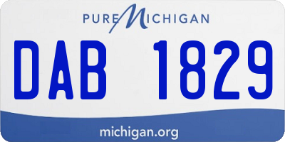 MI license plate DAB1829