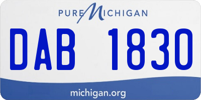 MI license plate DAB1830