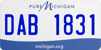 MI license plate DAB1831
