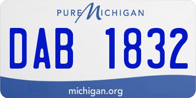 MI license plate DAB1832