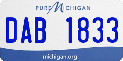 MI license plate DAB1833