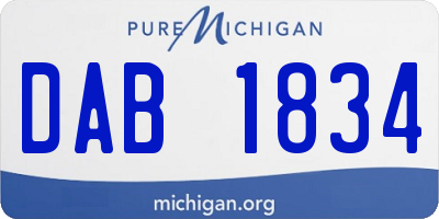MI license plate DAB1834