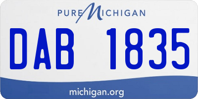 MI license plate DAB1835