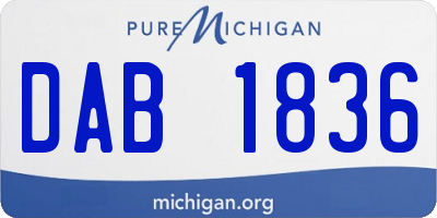 MI license plate DAB1836