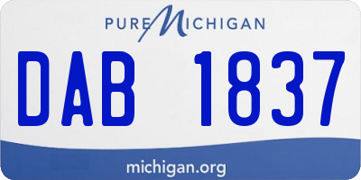 MI license plate DAB1837