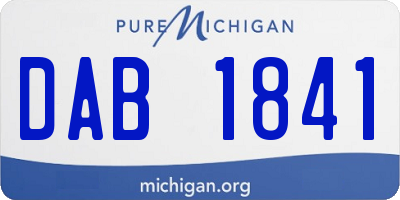 MI license plate DAB1841