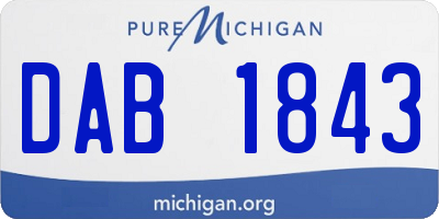 MI license plate DAB1843