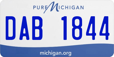 MI license plate DAB1844