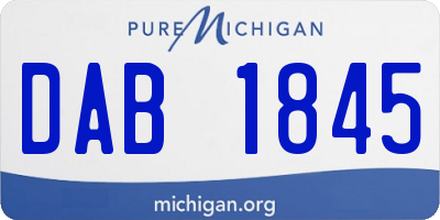 MI license plate DAB1845