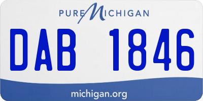 MI license plate DAB1846