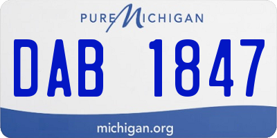 MI license plate DAB1847