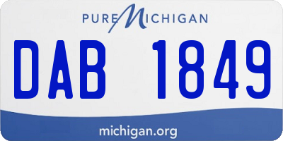 MI license plate DAB1849