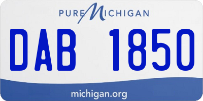 MI license plate DAB1850