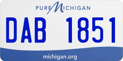MI license plate DAB1851